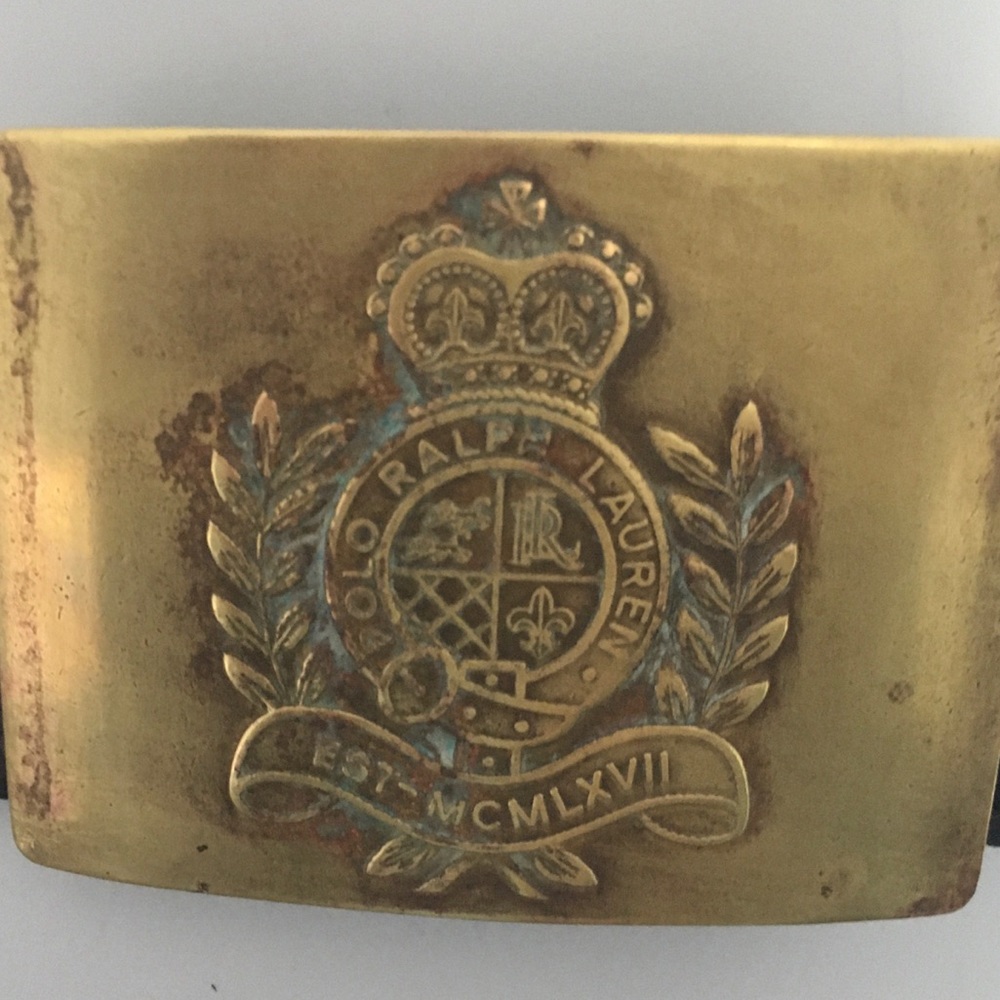 Large Ralph Lauren Logo Plaque on Veg Leather. Unisex